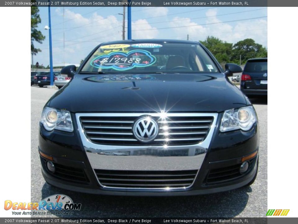 2007 Volkswagen Passat 2.0T Wolfsburg Edition Sedan Deep Black / Pure Beige Photo #8