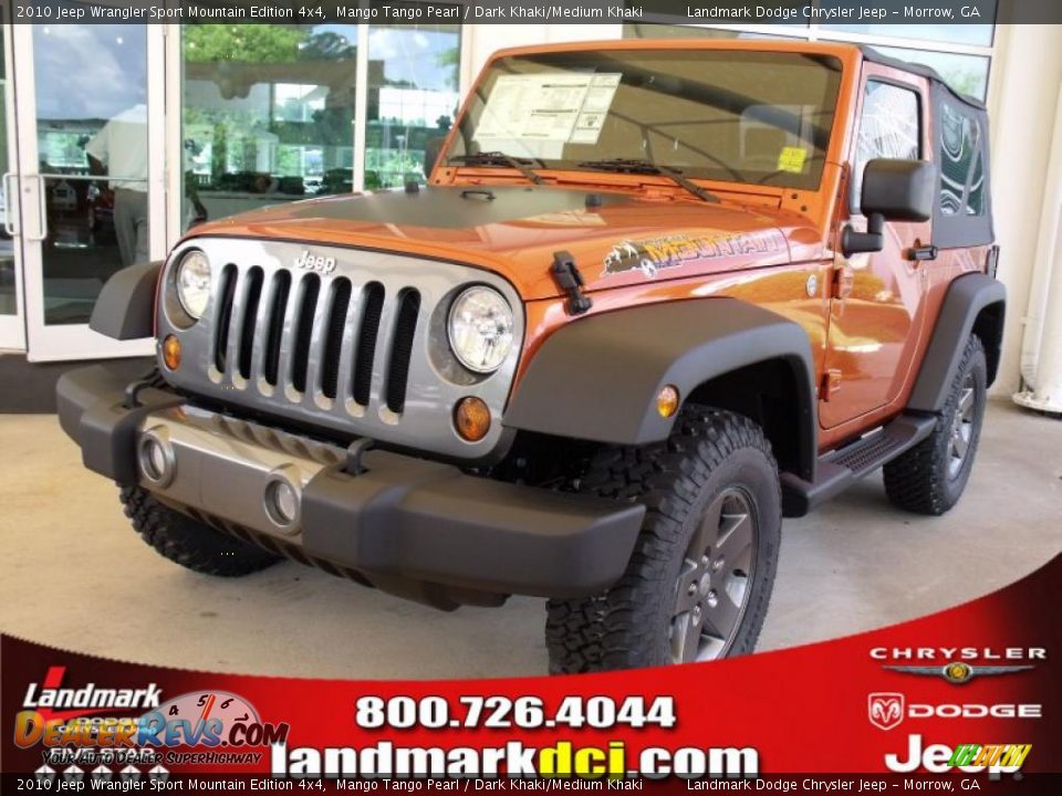 2010 Jeep Wrangler Sport Mountain Edition 4x4 Mango Tango Pearl / Dark Khaki/Medium Khaki Photo #1