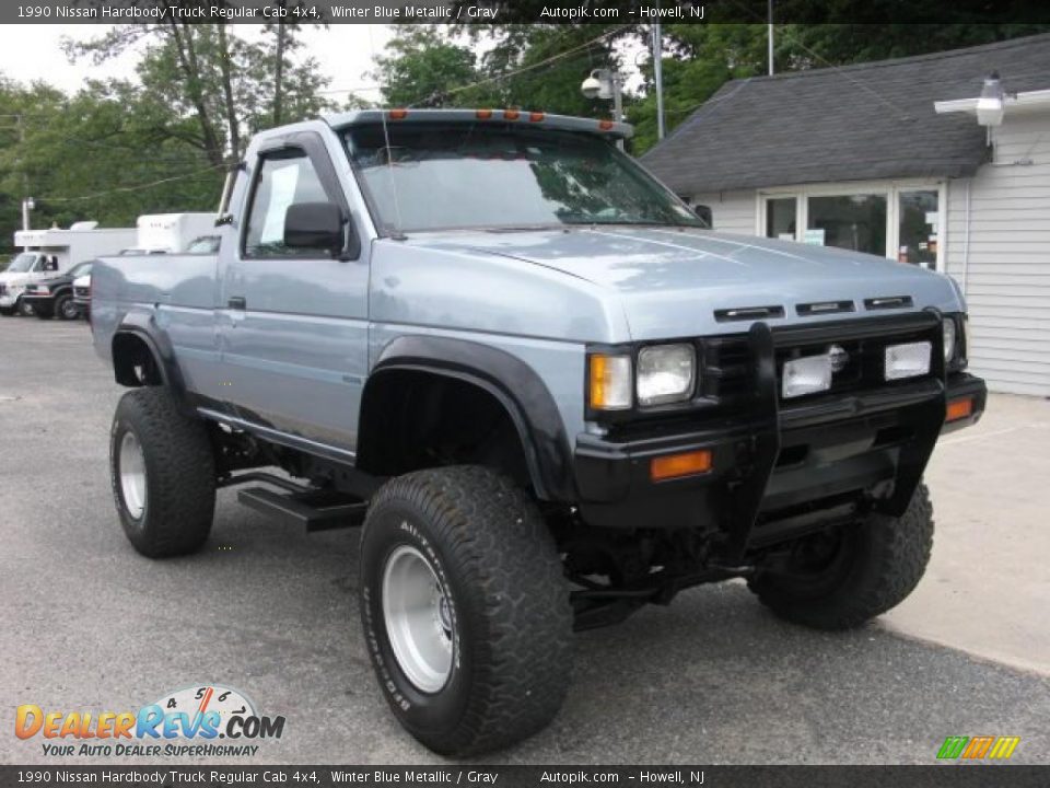 1990 Nissan Hardbody Truck Regular Cab 4x4 Winter Blue Metallic / Gray Photo #2