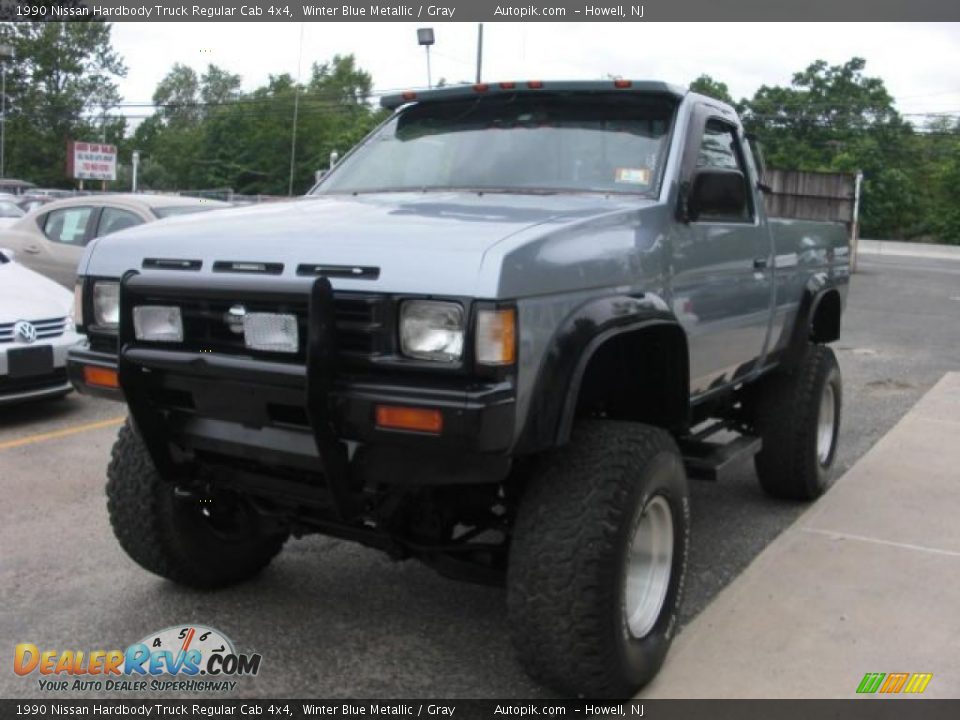 1990 Nissan Hardbody Truck Regular Cab 4x4 Winter Blue Metallic / Gray Photo #3