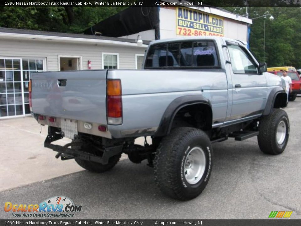 1990 Nissan Hardbody Truck Regular Cab 4x4 Winter Blue Metallic / Gray Photo #6