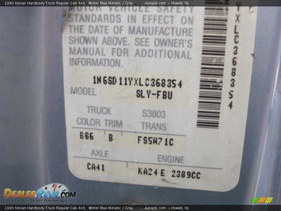 1990 Nissan Hardbody Truck Regular Cab 4x4 Winter Blue Metallic / Gray Photo #11