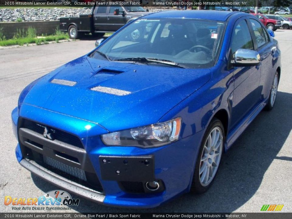 2010 Mitsubishi Lancer Evolution GSR Octane Blue Pearl / Black Sport Fabric Photo #1