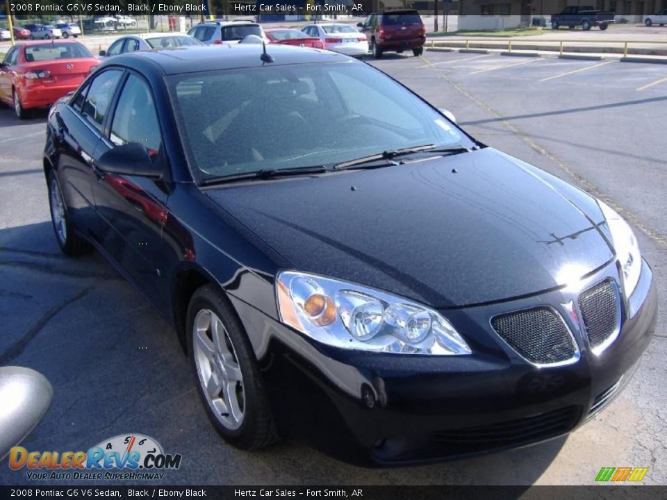 2008 Pontiac G6 V6 Sedan Black / Ebony Black Photo #2