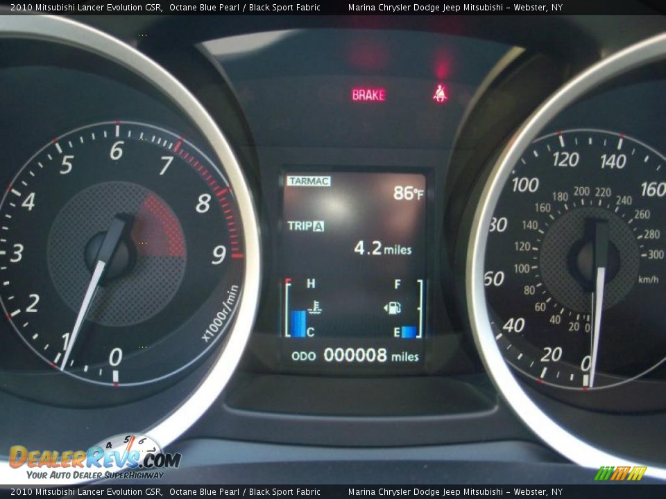 2010 Mitsubishi Lancer Evolution GSR Octane Blue Pearl / Black Sport Fabric Photo #27