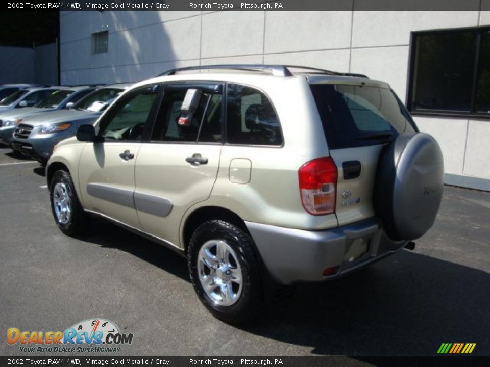 2002 Toyota RAV4 4WD Vintage Gold Metallic / Gray Photo #2
