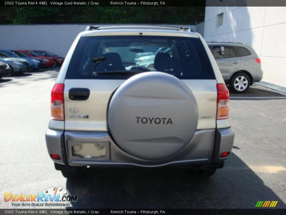 2002 Toyota RAV4 4WD Vintage Gold Metallic / Gray Photo #3
