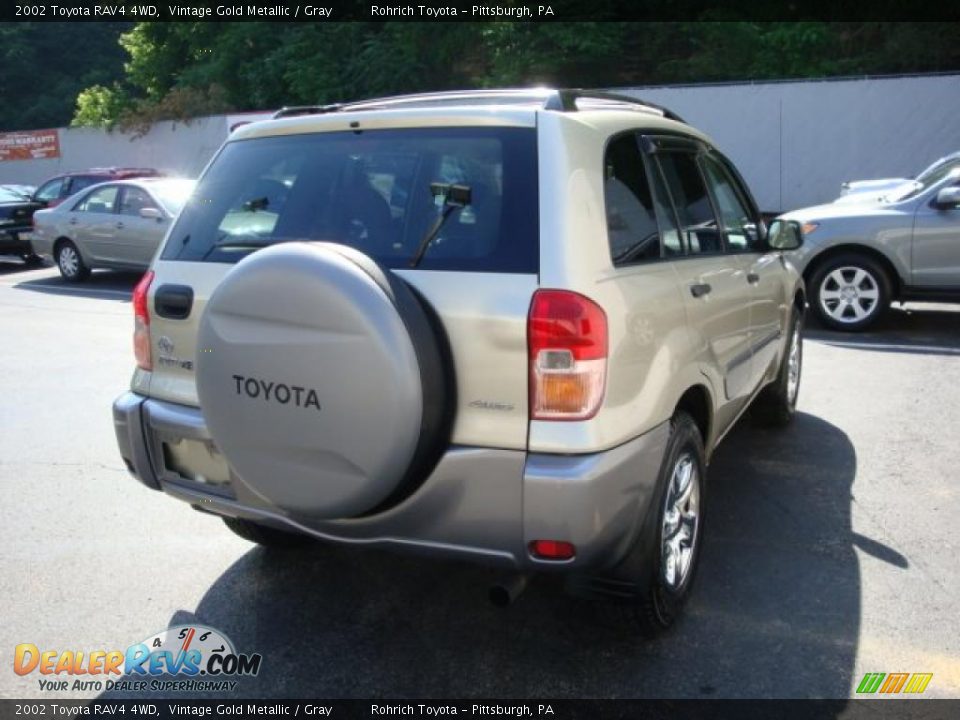 2002 Toyota RAV4 4WD Vintage Gold Metallic / Gray Photo #4