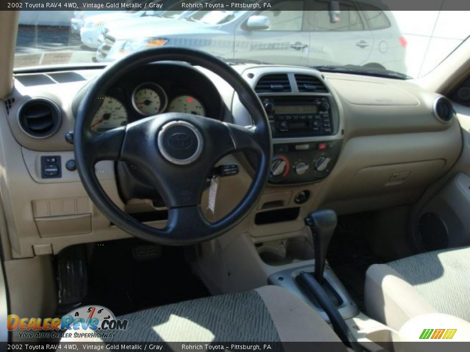 2002 Toyota RAV4 4WD Vintage Gold Metallic / Gray Photo #12