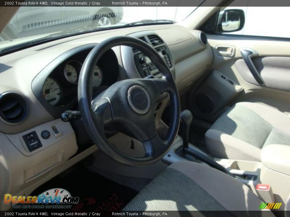 2002 Toyota RAV4 4WD Vintage Gold Metallic / Gray Photo #15