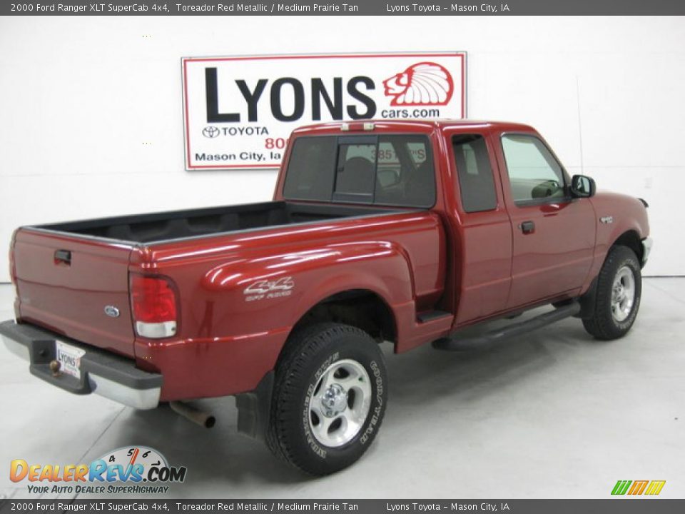 2000 Ford Ranger XLT SuperCab 4x4 Toreador Red Metallic / Medium Prairie Tan Photo #17