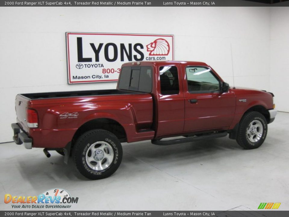 2000 Ford Ranger XLT SuperCab 4x4 Toreador Red Metallic / Medium Prairie Tan Photo #21