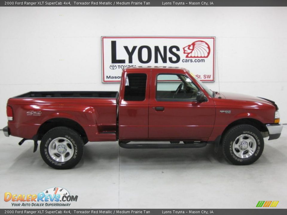 2000 Ford Ranger XLT SuperCab 4x4 Toreador Red Metallic / Medium Prairie Tan Photo #22