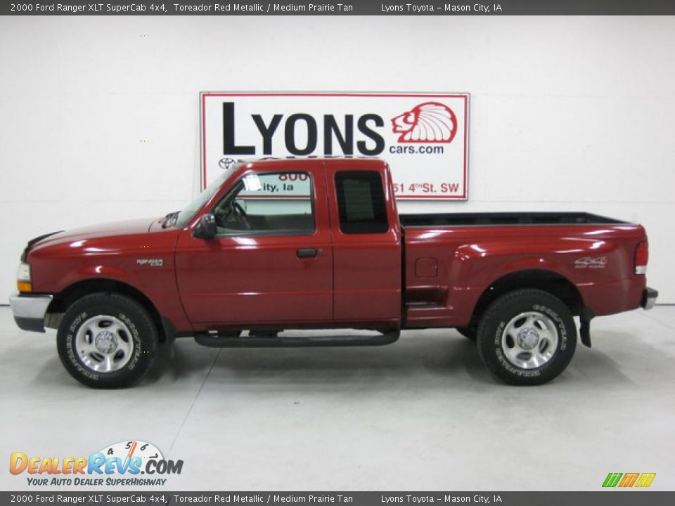 2000 Ford Ranger XLT SuperCab 4x4 Toreador Red Metallic / Medium Prairie Tan Photo #28