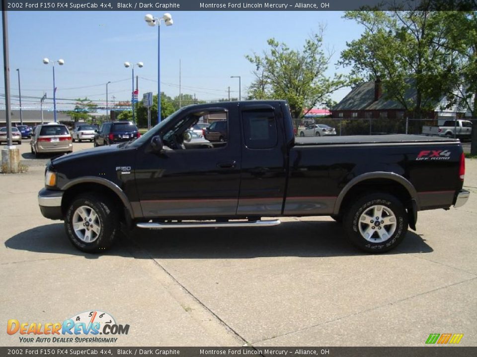 2002 Ford F150 FX4 SuperCab 4x4 Black / Dark Graphite Photo #2