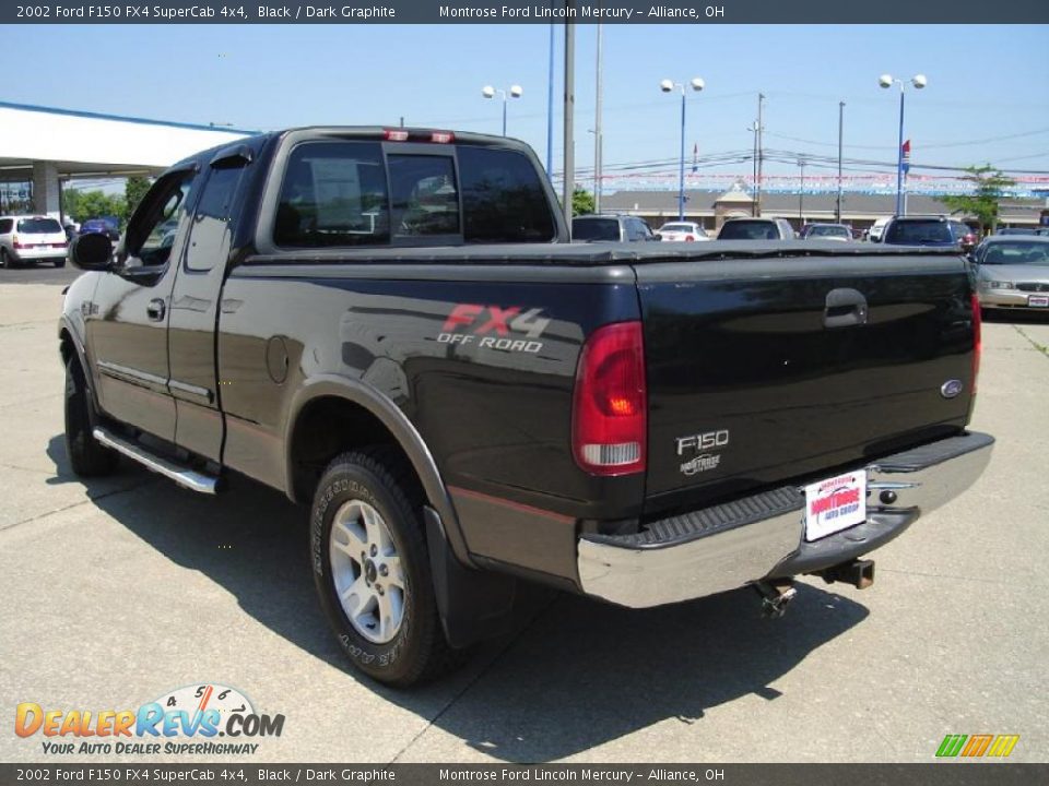 2002 Ford F150 FX4 SuperCab 4x4 Black / Dark Graphite Photo #3