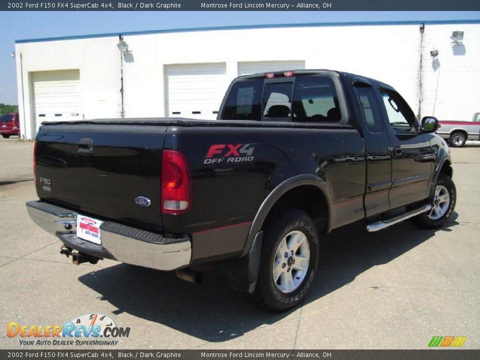 2002 Ford F150 FX4 SuperCab 4x4 Black / Dark Graphite Photo #5