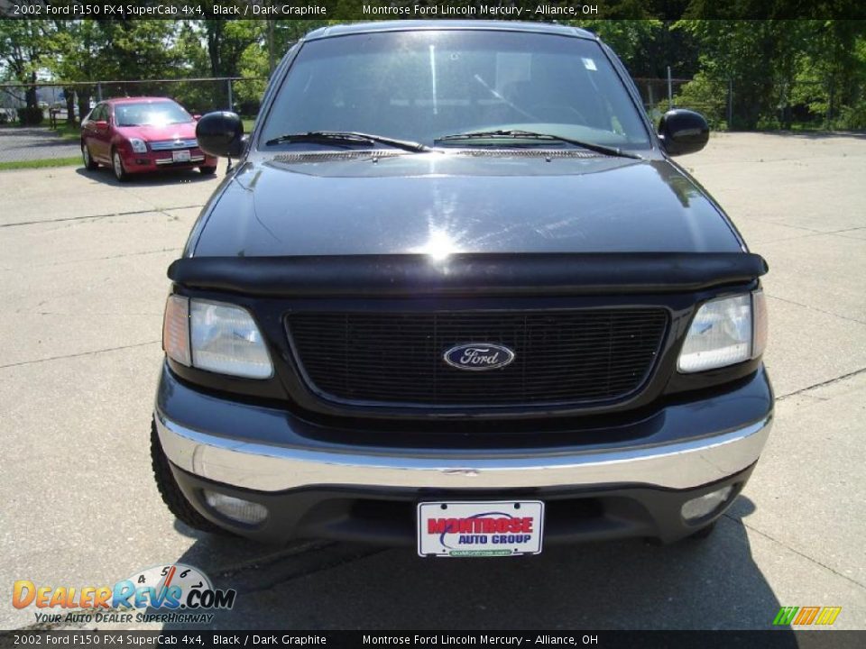 2002 Ford F150 FX4 SuperCab 4x4 Black / Dark Graphite Photo #8