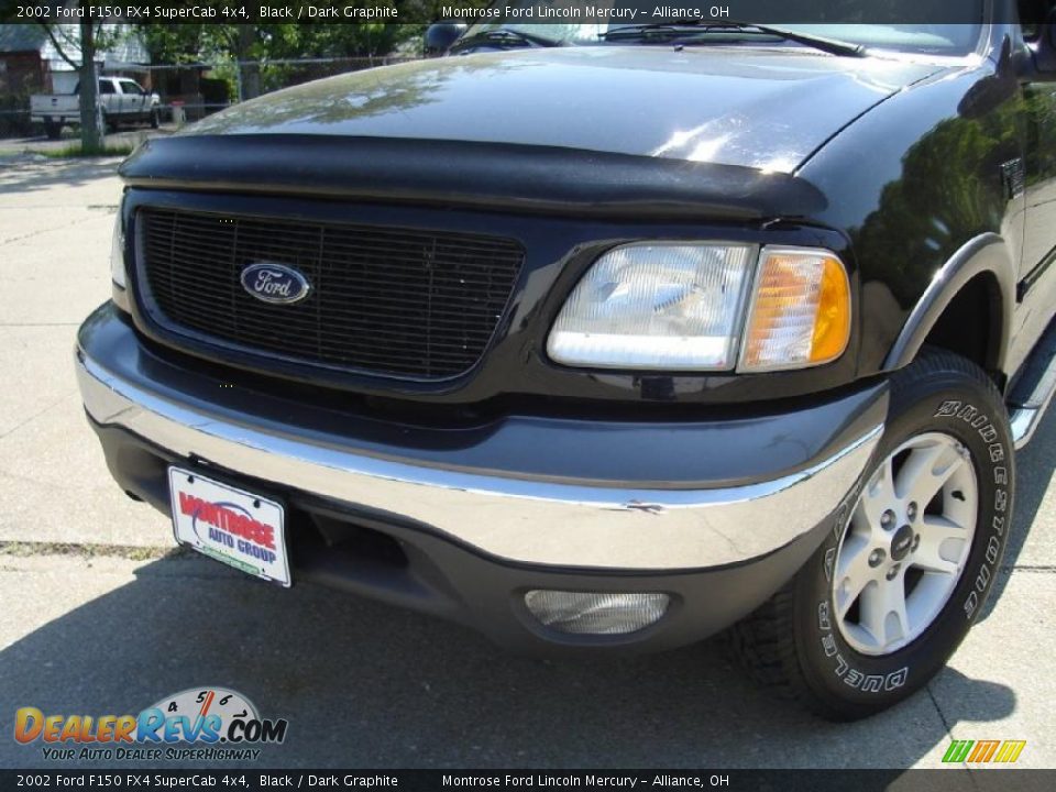 2002 Ford F150 FX4 SuperCab 4x4 Black / Dark Graphite Photo #9