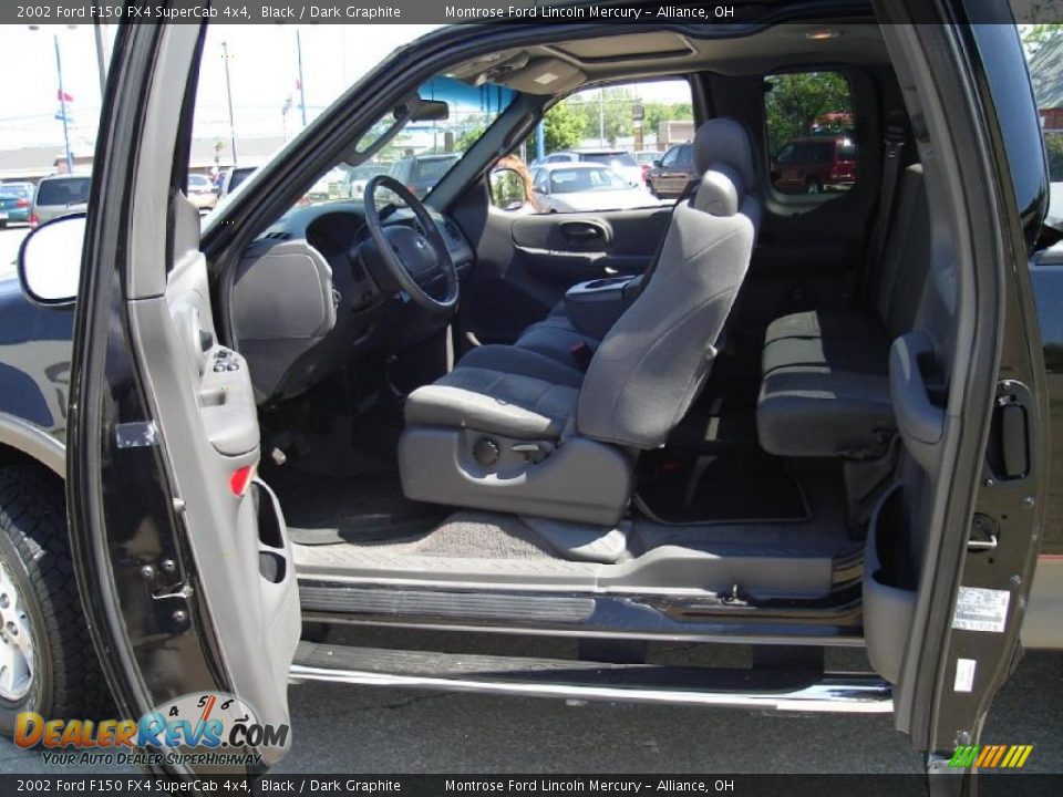 2002 Ford F150 FX4 SuperCab 4x4 Black / Dark Graphite Photo #25