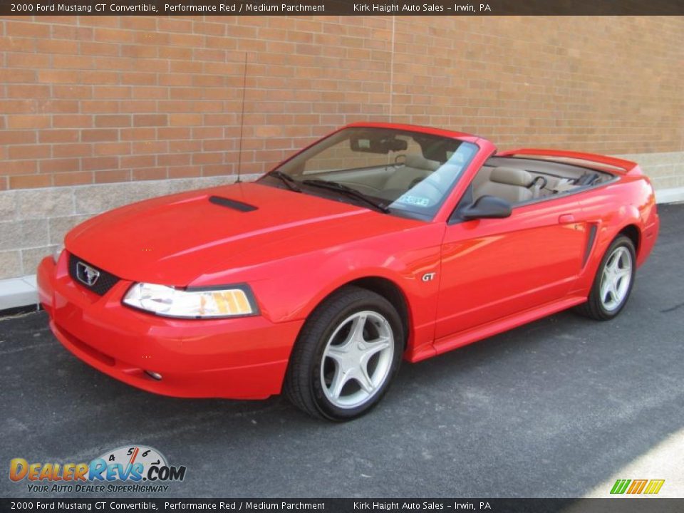 2000 Ford Mustang GT Convertible Performance Red / Medium Parchment Photo #3