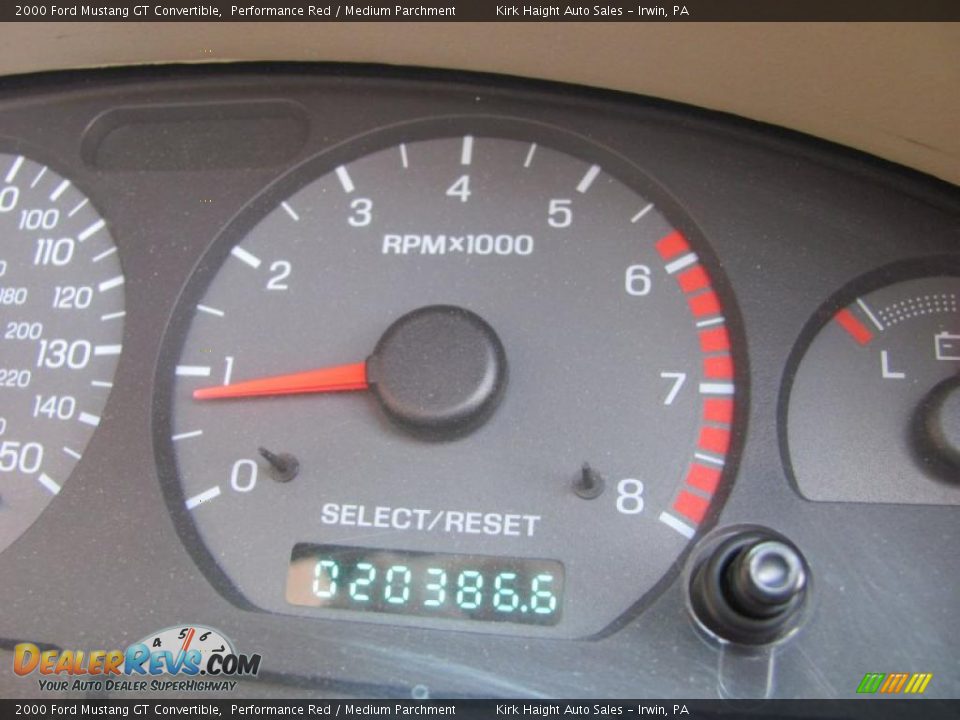 2000 Ford Mustang GT Convertible Performance Red / Medium Parchment Photo #9