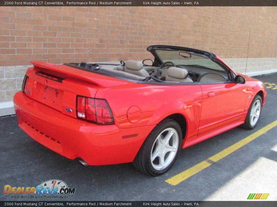 2000 Ford Mustang GT Convertible Performance Red / Medium Parchment Photo #10