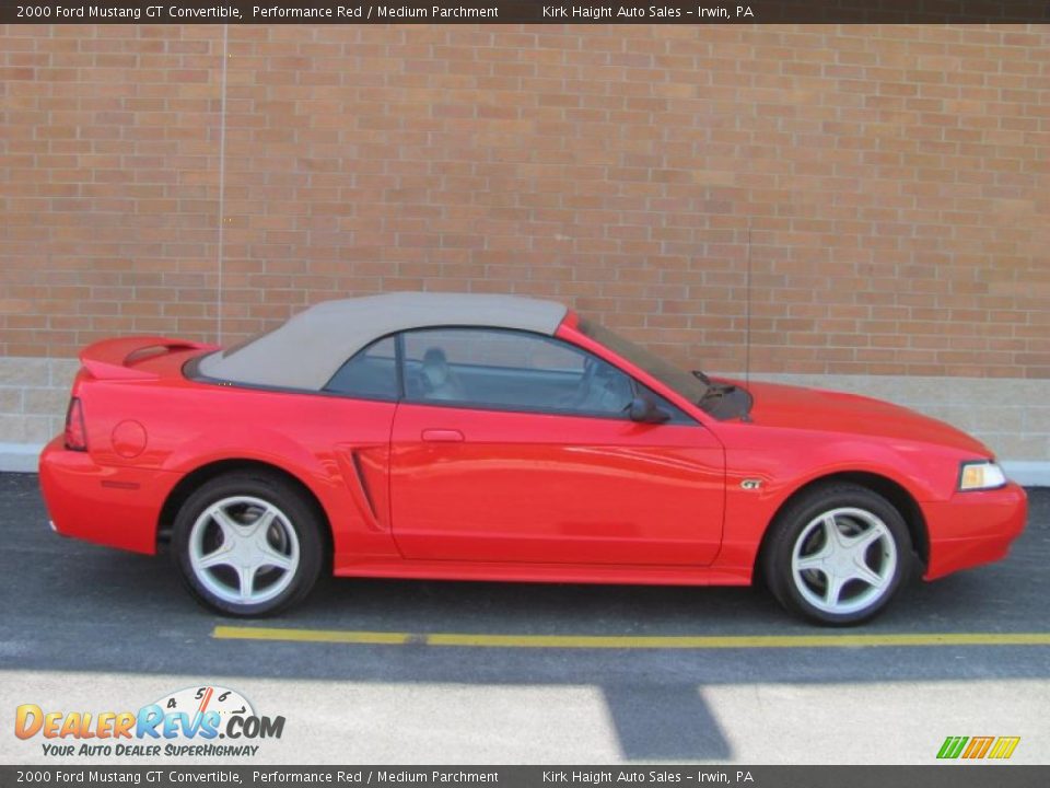 2000 Ford Mustang GT Convertible Performance Red / Medium Parchment Photo #14