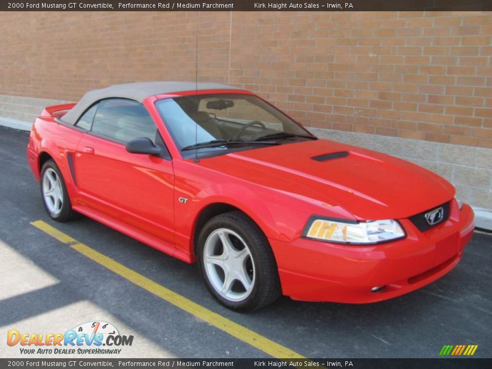 2000 Ford Mustang GT Convertible Performance Red / Medium Parchment Photo #15