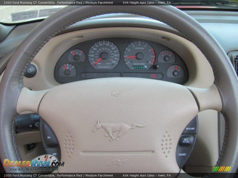 2000 Ford Mustang GT Convertible Performance Red / Medium Parchment Photo #27