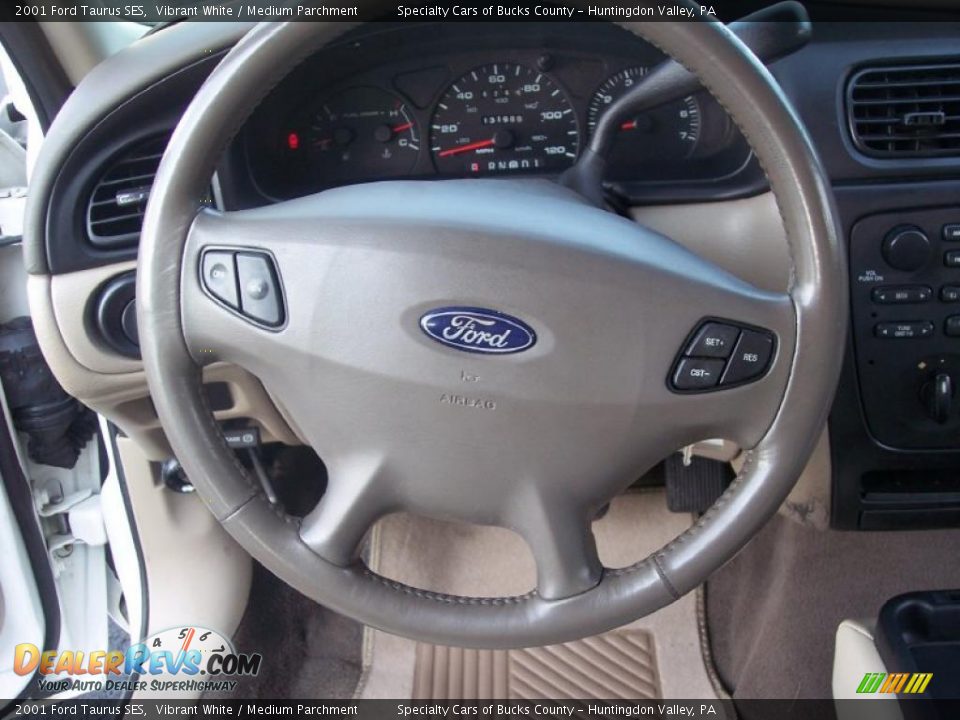 2001 Ford Taurus SES Vibrant White / Medium Parchment Photo #31