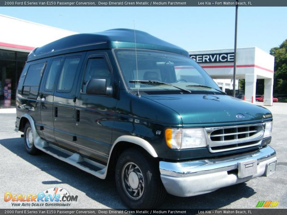 2000 Ford E Series Van E150 Passenger Conversion Deep Emerald Green Metallic / Medium Parchment Photo #7