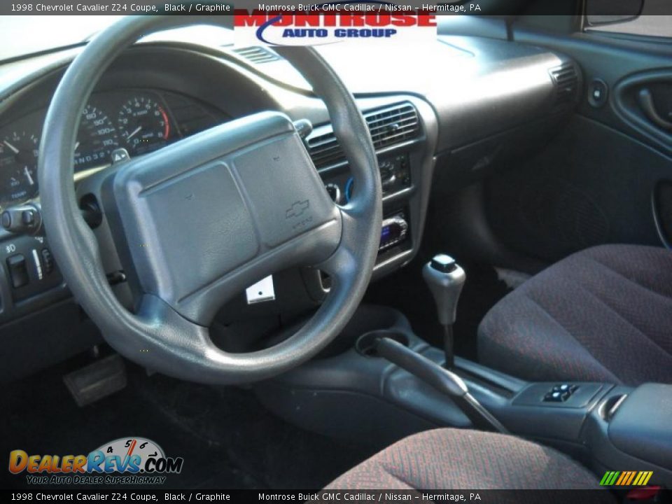 1998 Chevrolet Cavalier Z24 Coupe Black / Graphite Photo #9