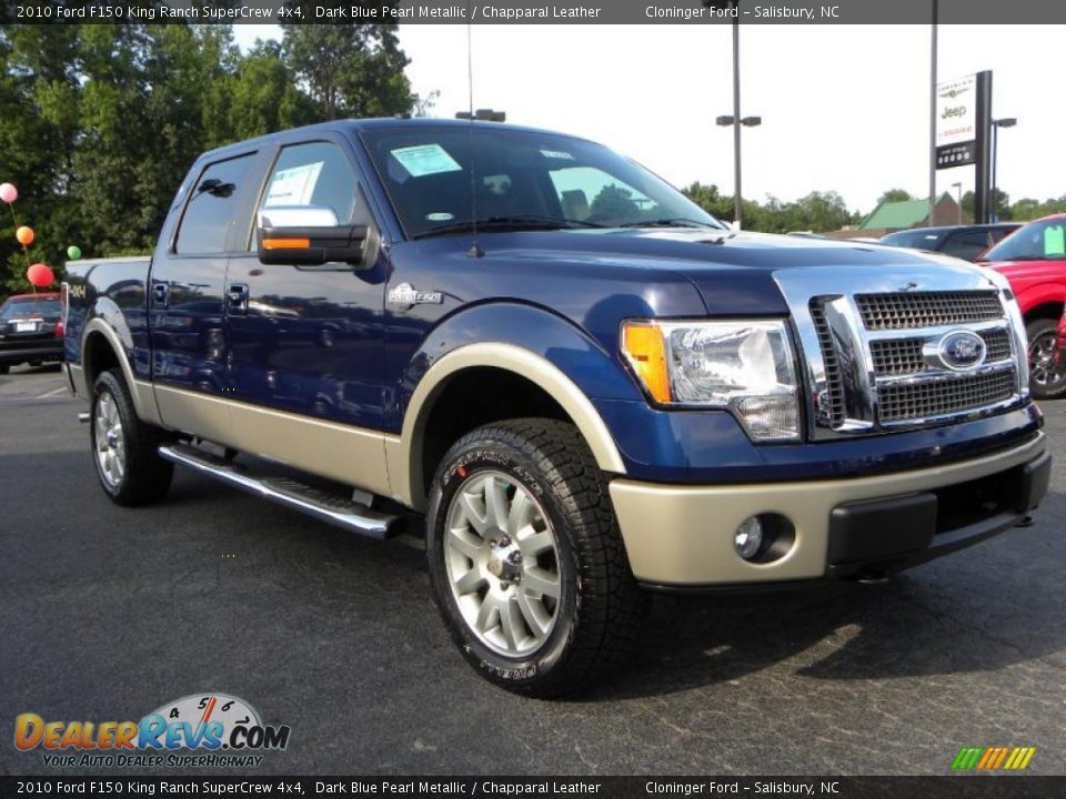 2010 Ford F150 King Ranch SuperCrew 4x4 Dark Blue Pearl Metallic / Chapparal Leather Photo #1