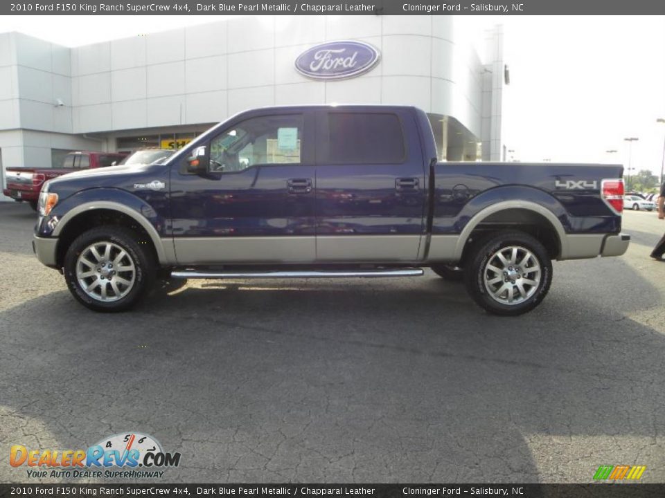 2010 Ford F150 King Ranch SuperCrew 4x4 Dark Blue Pearl Metallic / Chapparal Leather Photo #4