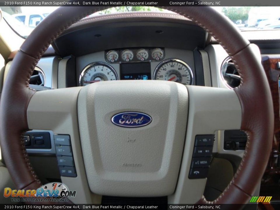 2010 Ford F150 King Ranch SuperCrew 4x4 Dark Blue Pearl Metallic / Chapparal Leather Photo #23