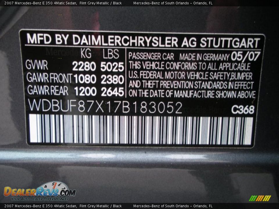 2007 Mercedes-Benz E 350 4Matic Sedan Flint Grey Metallic / Black Photo #26