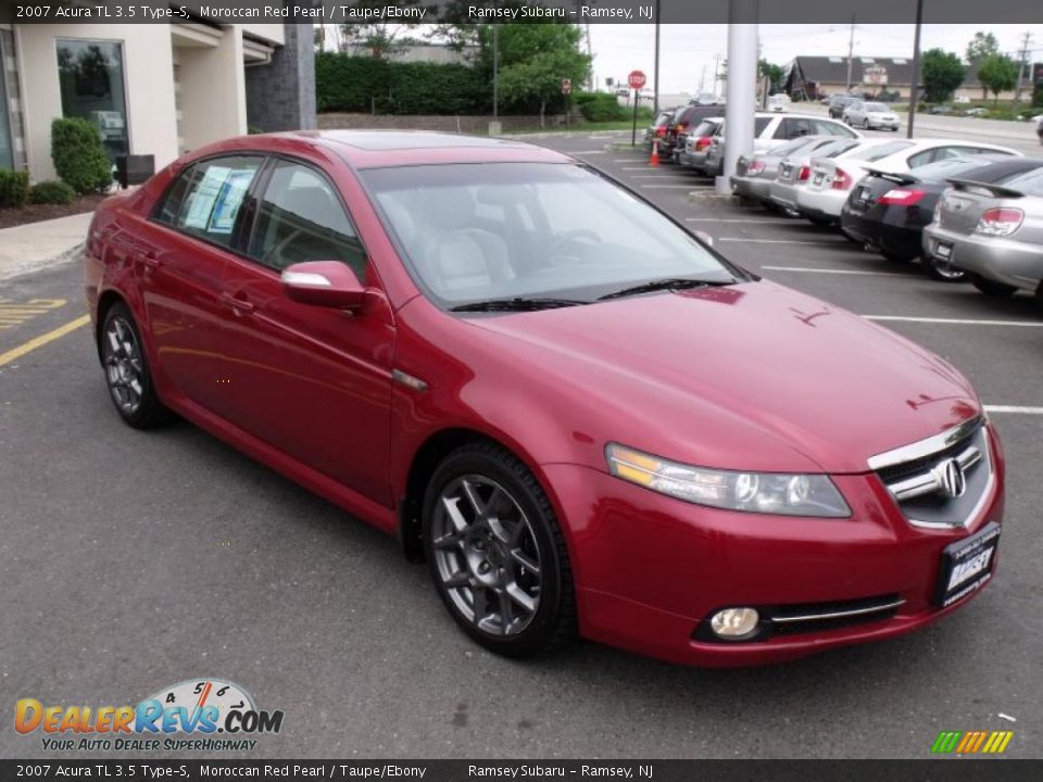 2007 Acura TL 3.5 Type-S Moroccan Red Pearl / Taupe/Ebony Photo #2
