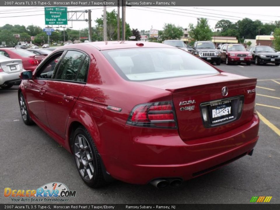 2007 Acura TL 3.5 Type-S Moroccan Red Pearl / Taupe/Ebony Photo #9