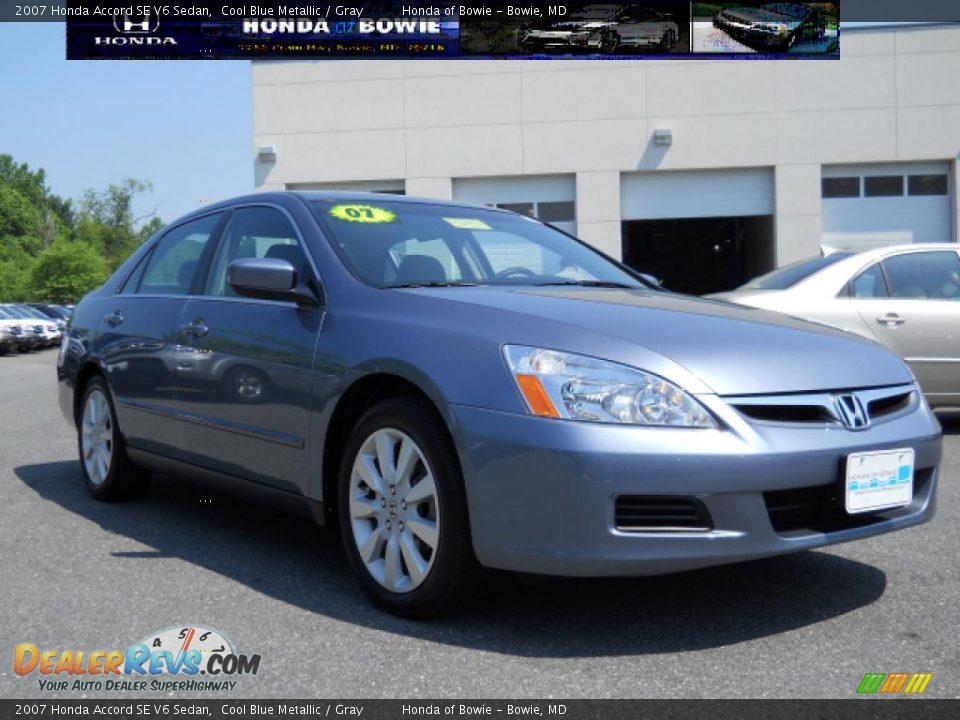 2007 Honda Accord SE V6 Sedan Cool Blue Metallic / Gray Photo #1
