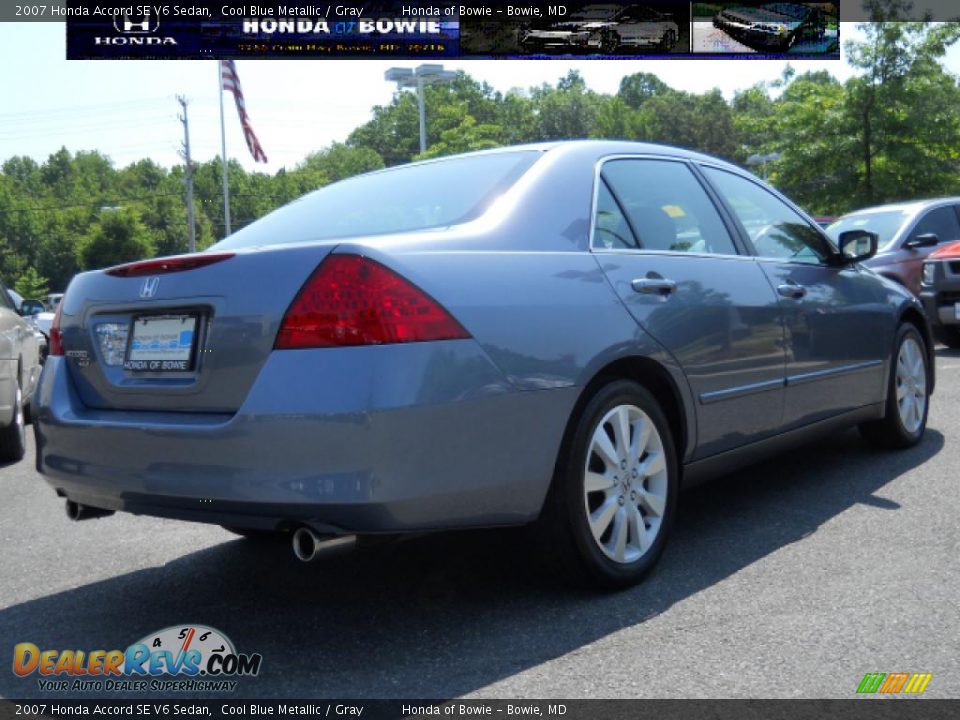 2007 Honda Accord SE V6 Sedan Cool Blue Metallic / Gray Photo #3
