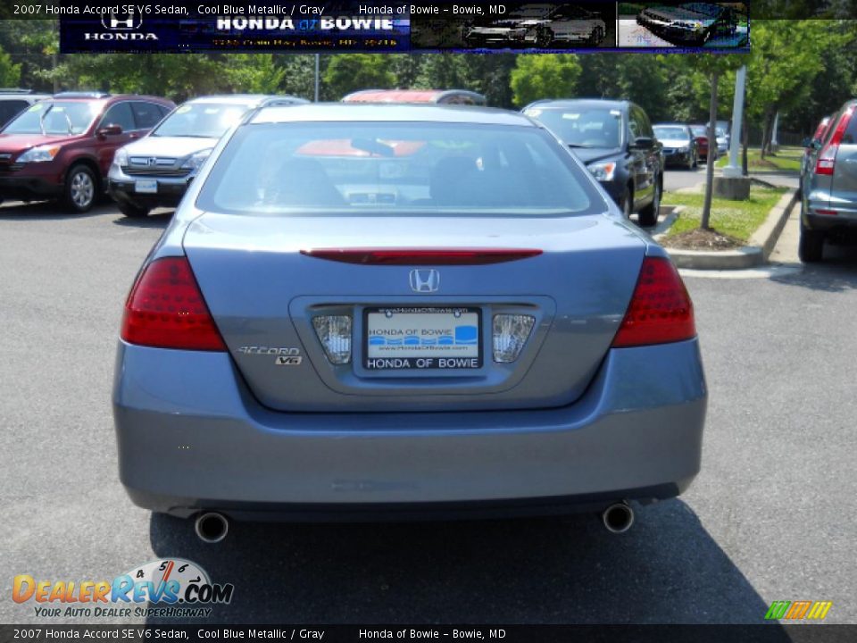 2007 Honda Accord SE V6 Sedan Cool Blue Metallic / Gray Photo #4