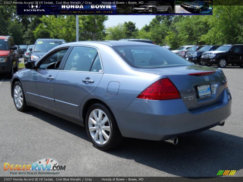 2007 Honda Accord SE V6 Sedan Cool Blue Metallic / Gray Photo #5