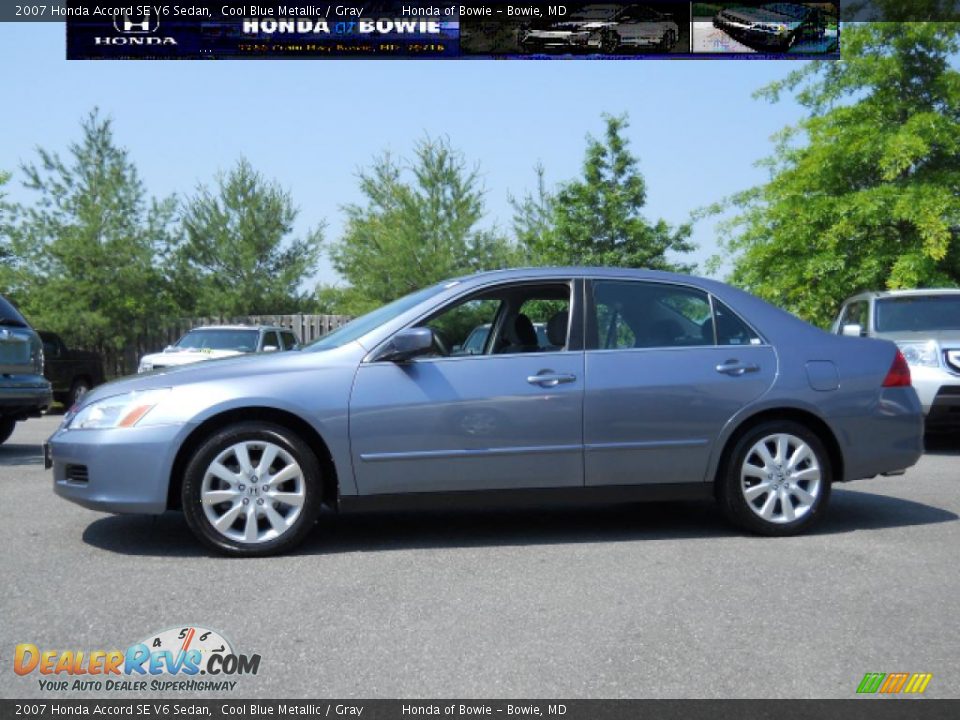 2007 Honda Accord SE V6 Sedan Cool Blue Metallic / Gray Photo #6