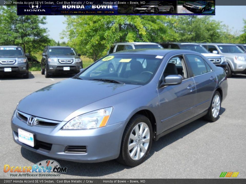 2007 Honda Accord SE V6 Sedan Cool Blue Metallic / Gray Photo #7