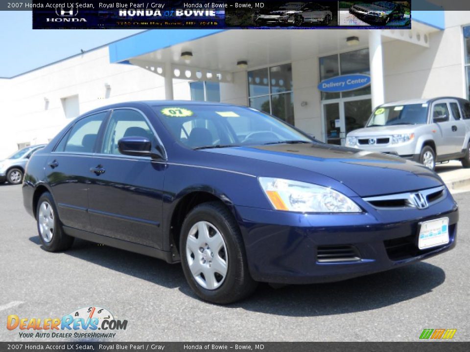 2007 Honda Accord LX Sedan Royal Blue Pearl / Gray Photo #1
