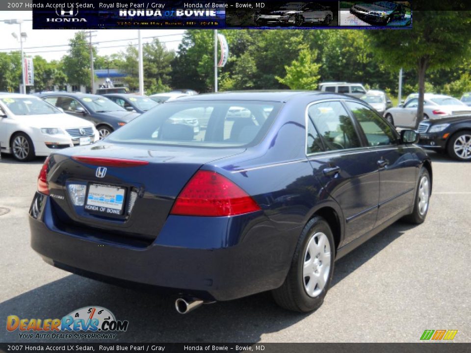 2007 Honda Accord LX Sedan Royal Blue Pearl / Gray Photo #3
