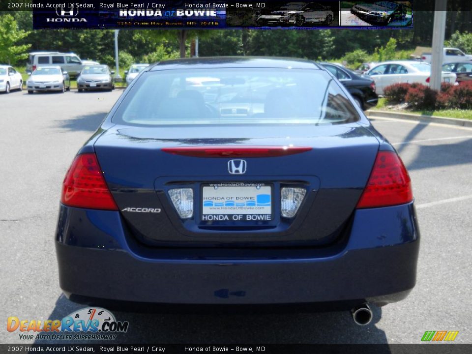 2007 Honda Accord LX Sedan Royal Blue Pearl / Gray Photo #4