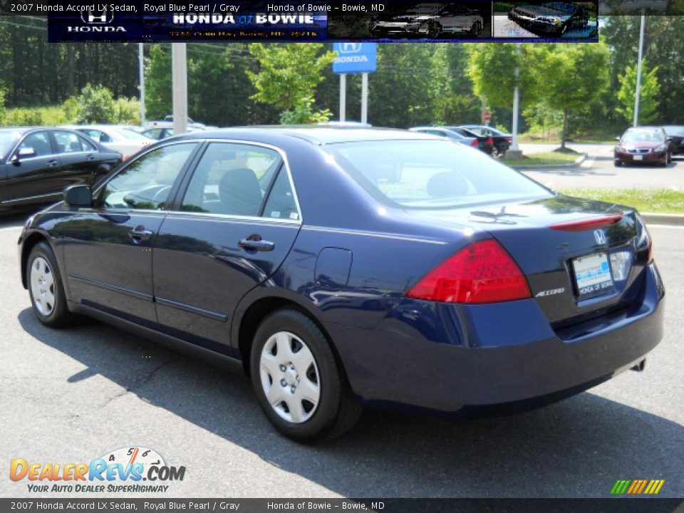 2007 Honda Accord LX Sedan Royal Blue Pearl / Gray Photo #5