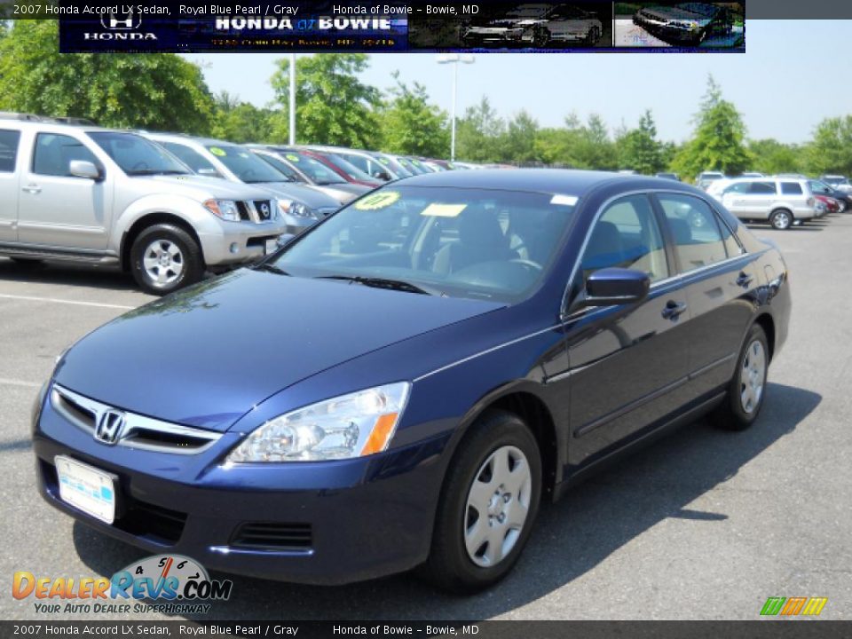 2007 Honda Accord LX Sedan Royal Blue Pearl / Gray Photo #7